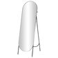 Maple and Jade 66" Metal Foldable Oval Floor Mirror in Black, , large