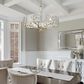 Golden Lighting Calla 6-Light Wide Chandelier with Hammered Water Glass Shade in White Gold, , large