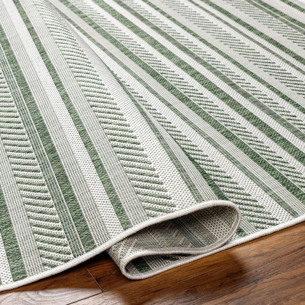 Surya Eagean EAG-2422 Grass Green, Ivory, Dark Green and Seafoam 2&#39; x 2&#39;11&quot; Indoor/Outdoor Area Rug, , large