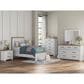 Ashley Rustic Twin Panel Bed in White and Brown, , large