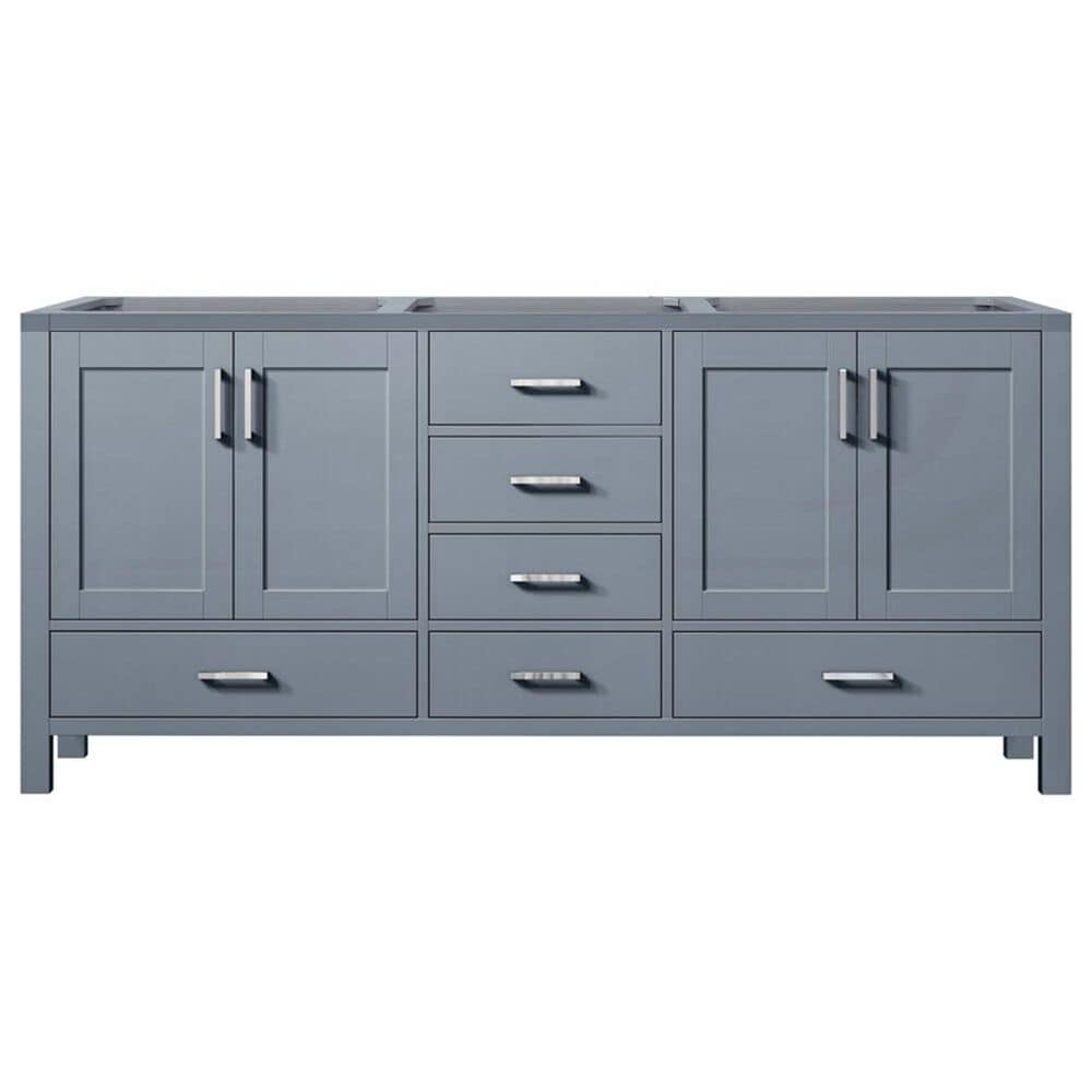 Lexora Home Jacques 60&quot; Double Bathroom Vanity in Dark Grey with 2 cm White Carrara Marble Top and Rectangular Sinks, , large
