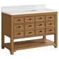 James Martin Vanities Malibu 48" Single Bathroom Vanity in Amber Birch with Single Hole 3 cm White Zeus Quartz Top and Rectangular Sink, , large