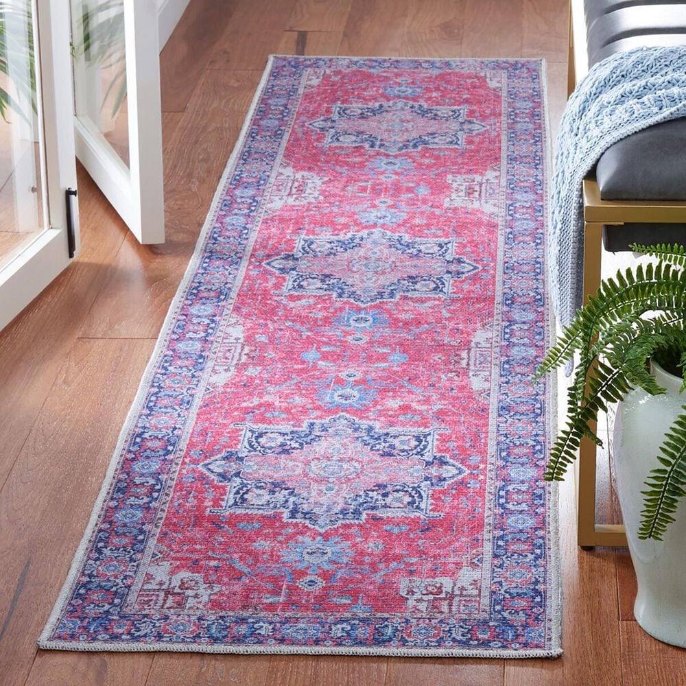 Safavieh Serapi SEP323 2&#39; x 8&#39; Red and Navy Runner, , large