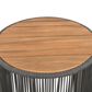 Hearth and Haven 2-Piece Outdoor Coffee Table and Side Table Set with Woven Rope Design in Grey and Teak, , large