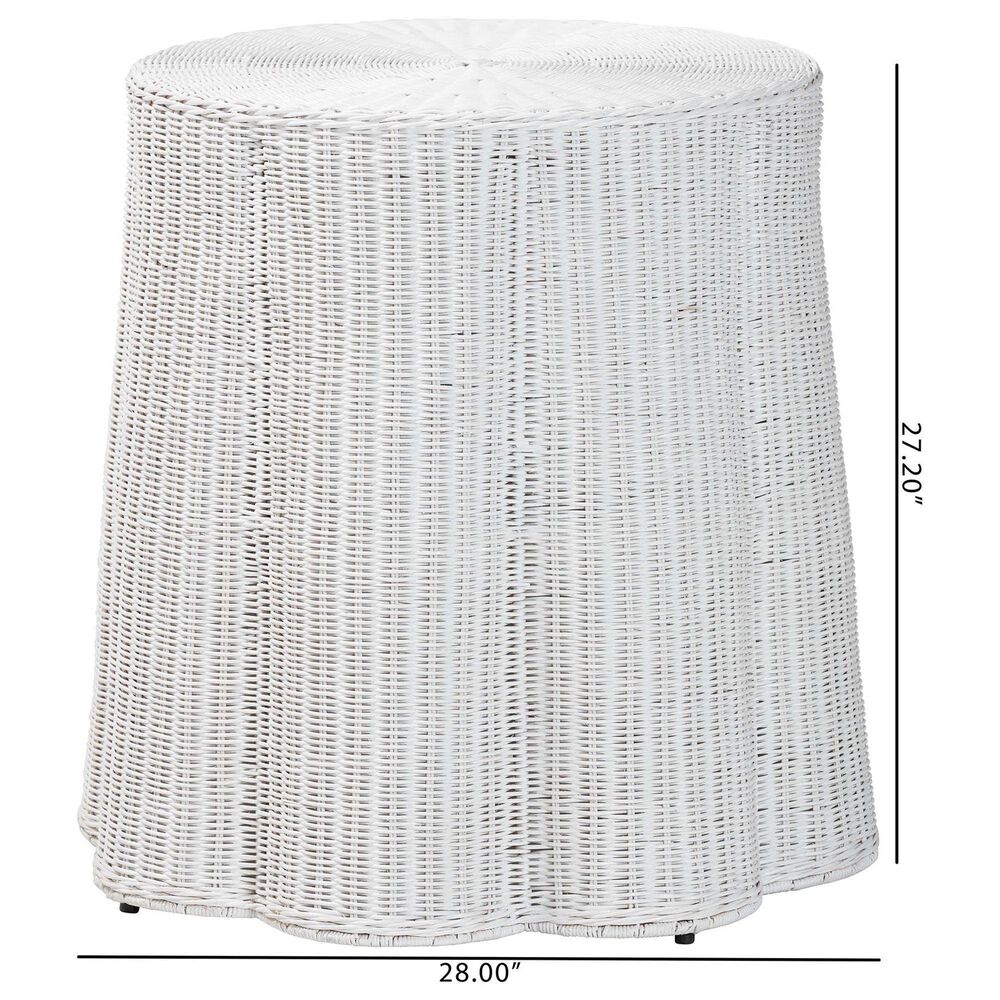 Baxton Studio Palm End Table in White, , large