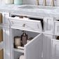 James Martin Vanities Bristol 60" Single Bathroom Vanity in Bright White with 3 cm Carrara White Marble Top and Rectangular Sink, , large