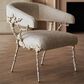 Schnadig Caracole Upholstery Accent Chair in Gold Brush and White Enamel, , large