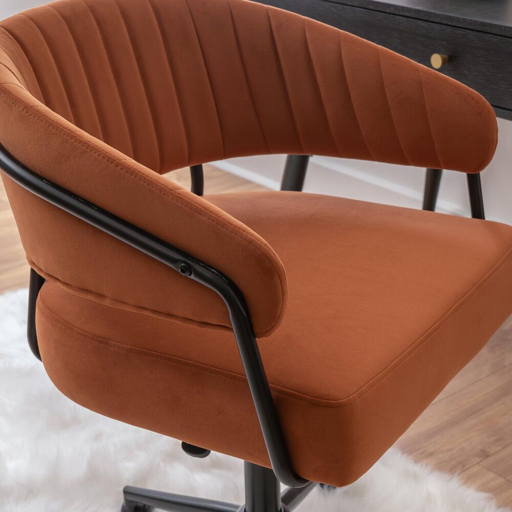 Linon Home Decor Prestwick Office Chair in Caramel, , large