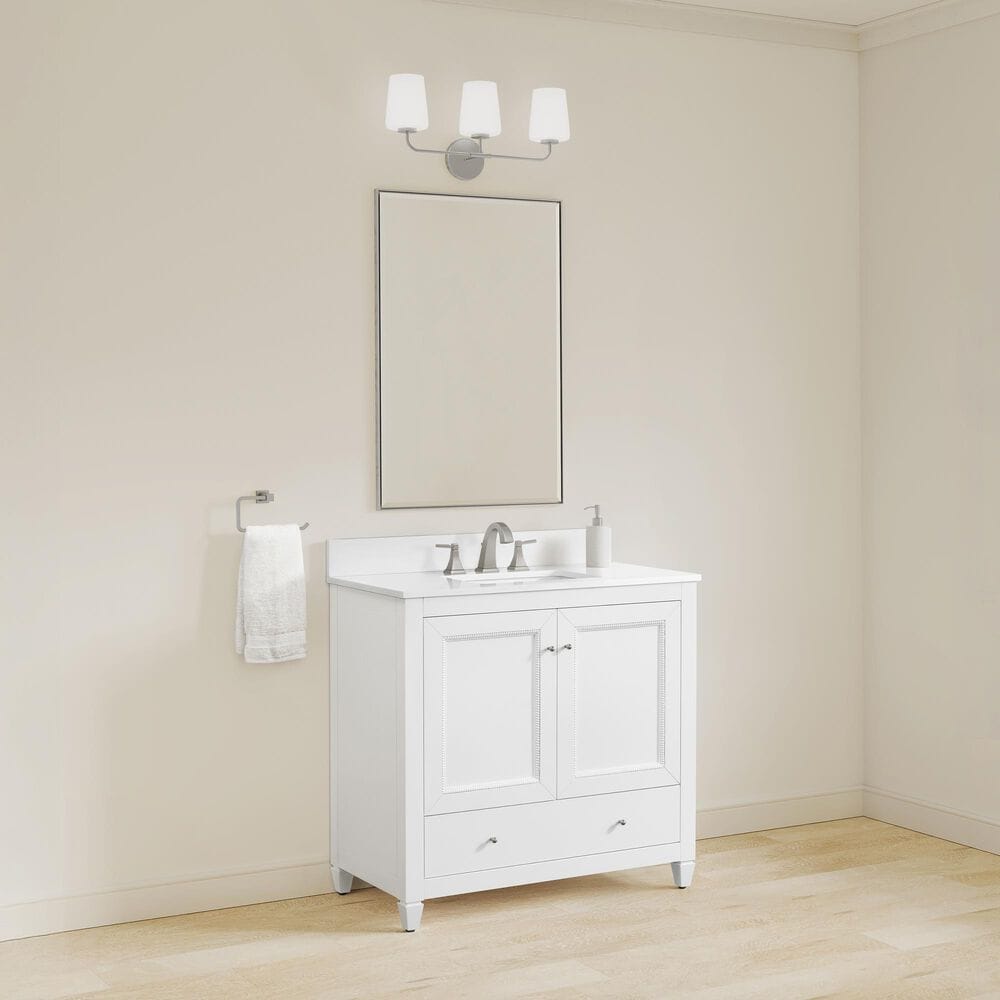 37B Claudine 36" Single Bathroom Vanity in Bright White with Glossy White Composite Stone Top and Backsplash, , large