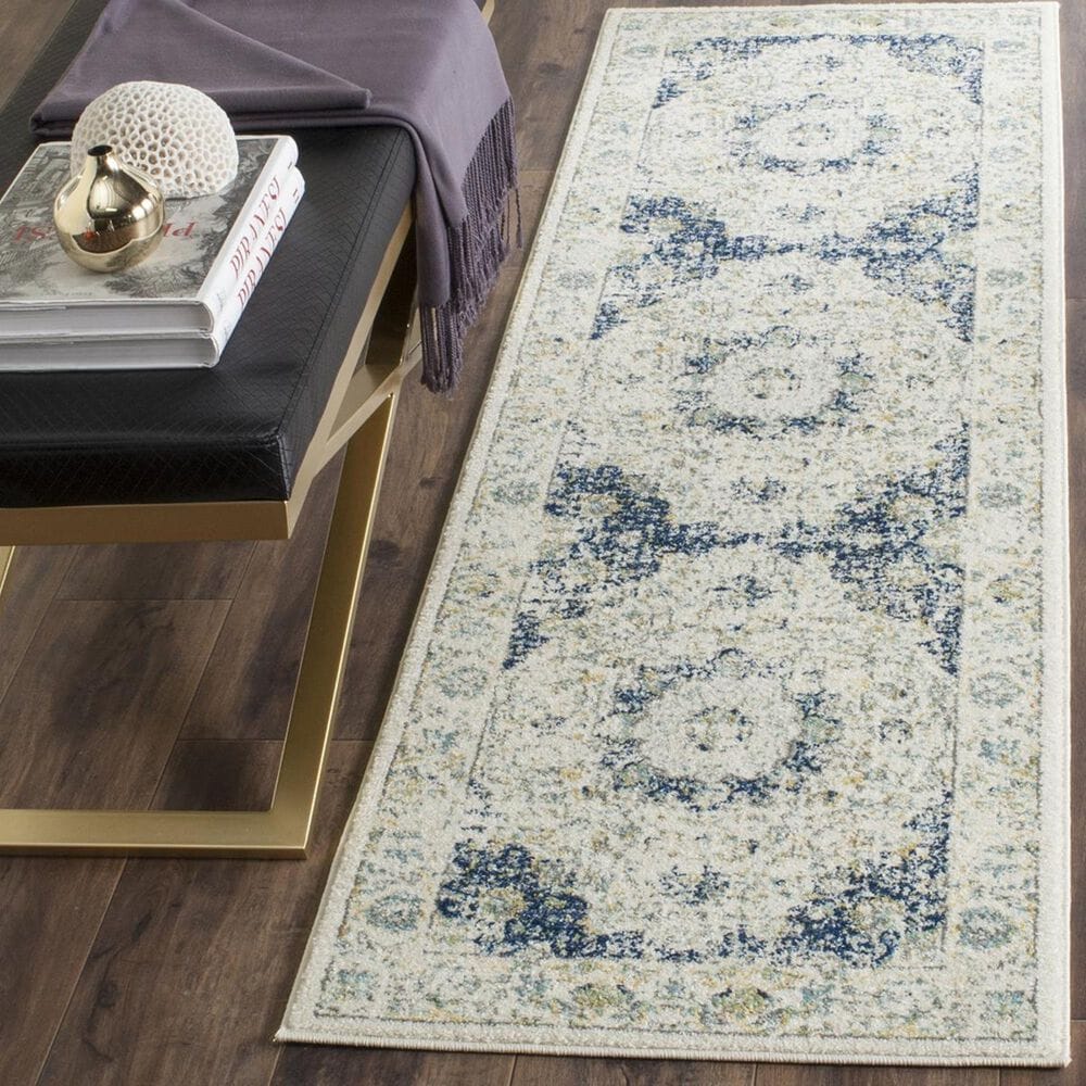 Safavieh Evoke EVK220C 2&#39;2&quot; x 9&#39; Ivory and Blue Runner, , large