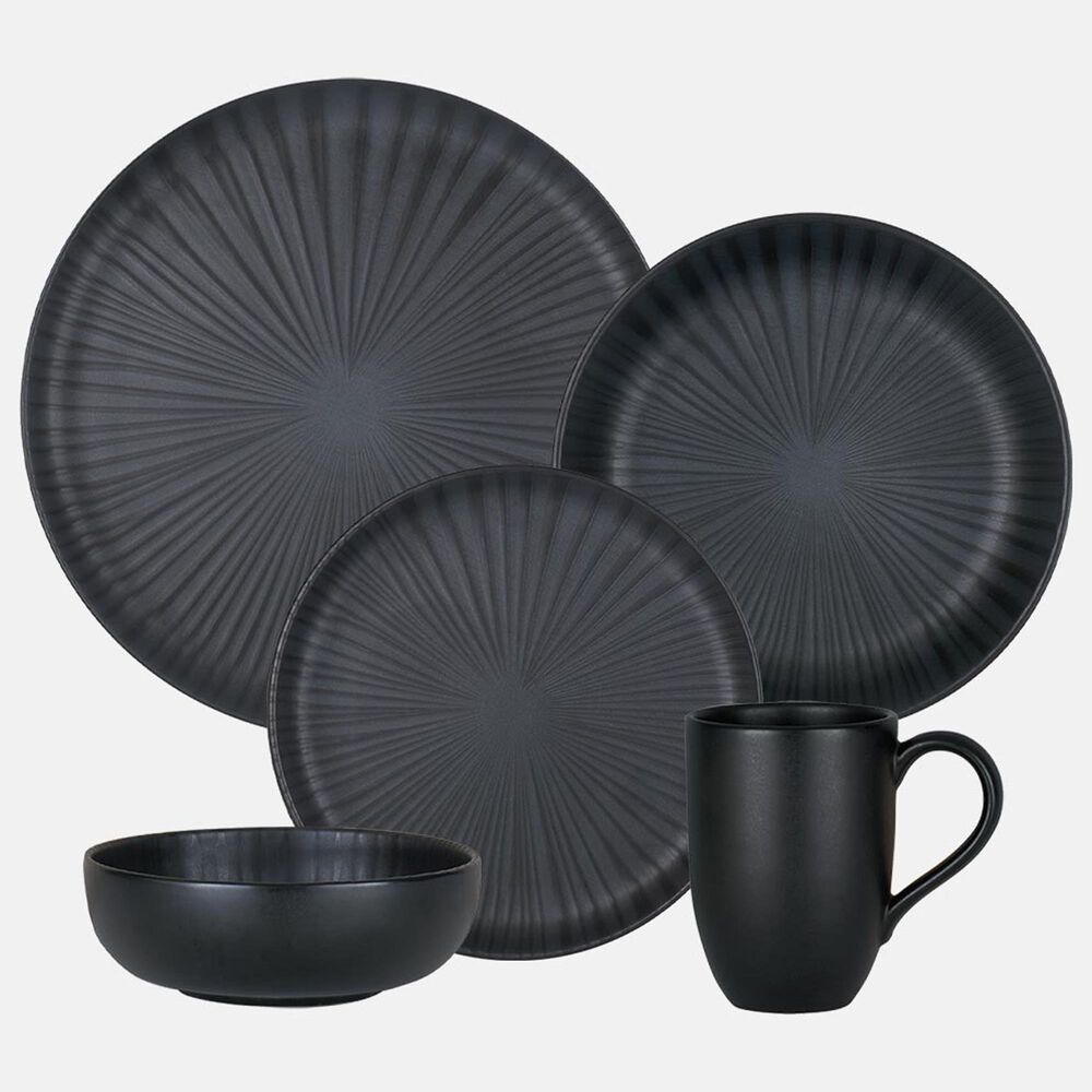 Oxford Contempo 20-Piece Dinnerware Set in Onyx Stoneware, , large