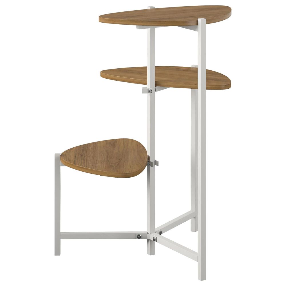 DHP Tallulah Plant Stand with White Stand in Danish Walnut, , large