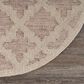 L&R Resources Sinuous Pin Dot 6" Round Ivory and Rose Area Rug, , large