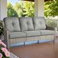 HOMLUX Outdoor Wicker Conversation Sofa in Dark Gray, , large