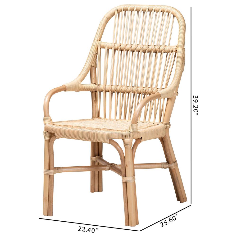 Baxton Studio Sumatera Arm Chair in Natural Brown (Set of 2), , large