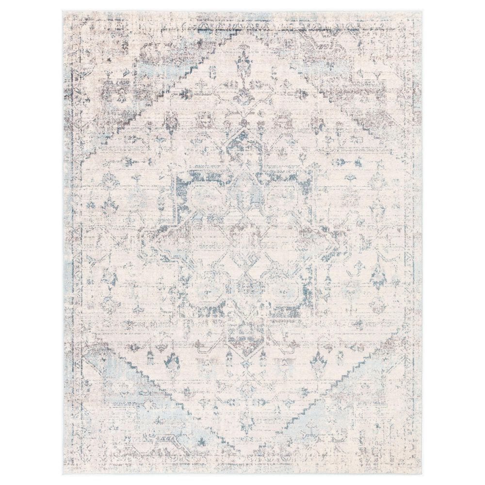 Surya Ankara 7"10" x 10"2" Cream, Ice Blue and Light Gray Area Rug, , large