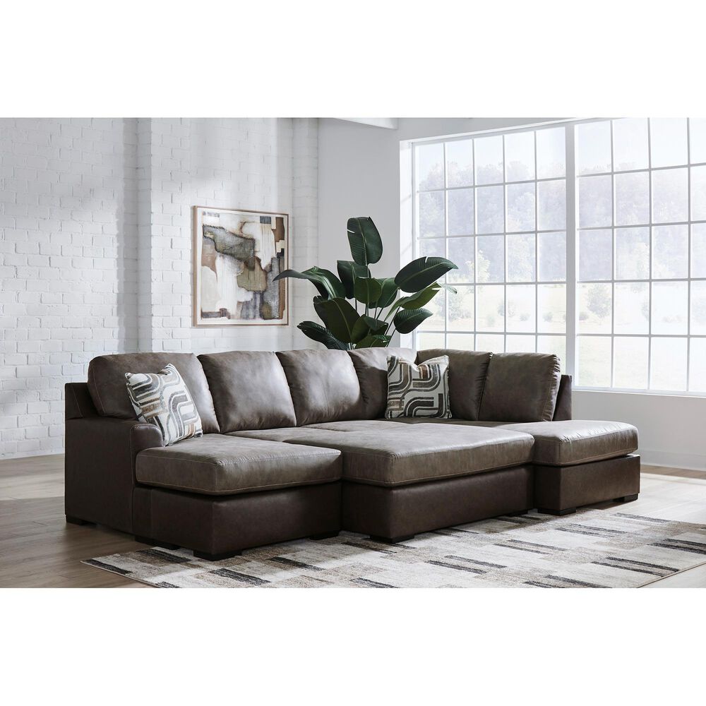 Ashley Castille Way Oversized Accent Ottoman in Fossil, , large