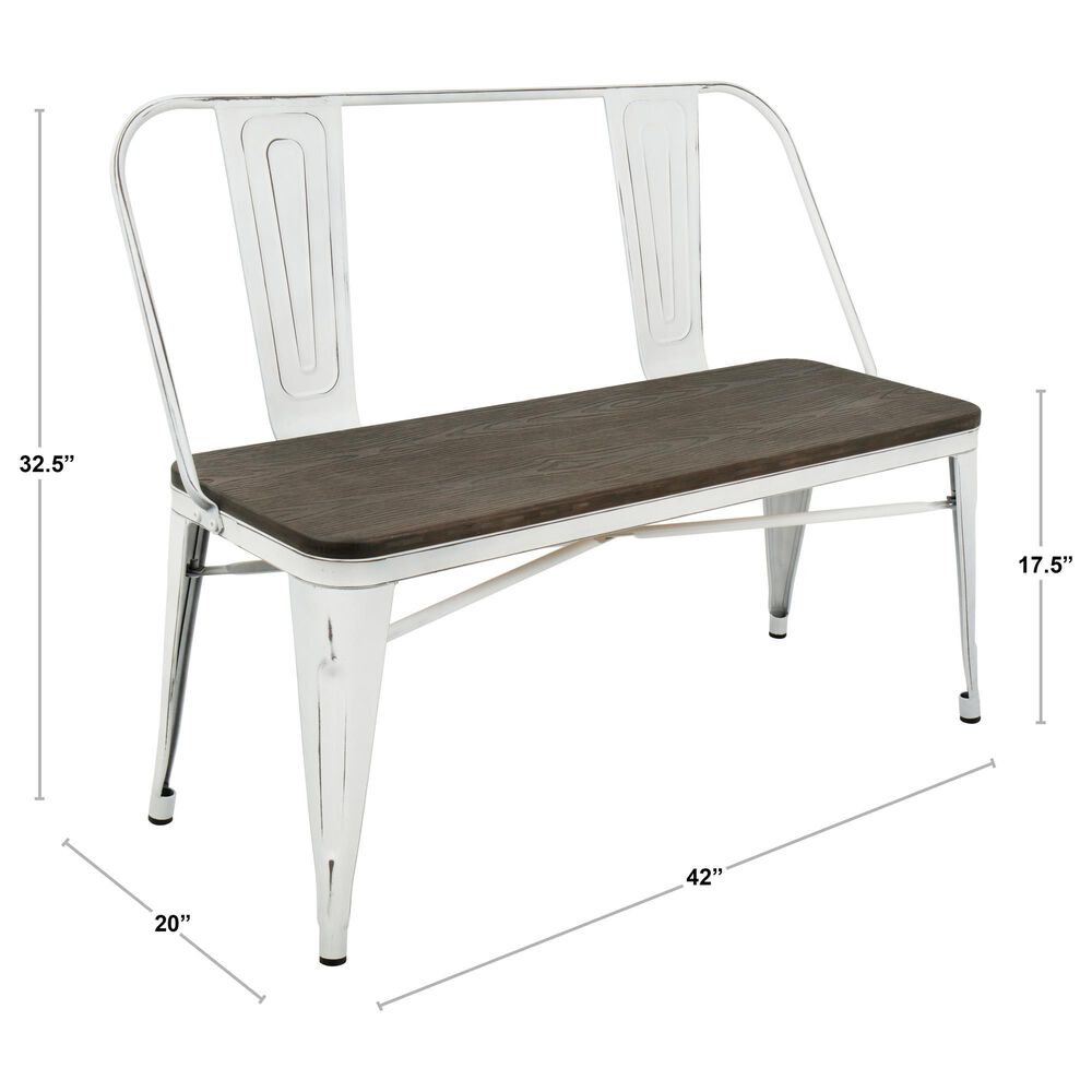 Lumisource Oregon Bench in Espresso and White, , large