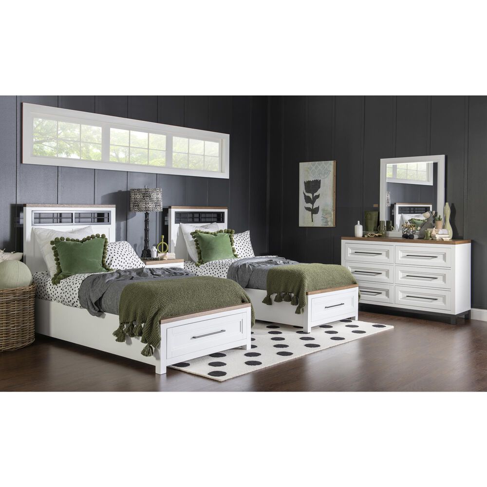 Legacy Classic Dutton 5-Piece Twin Storage Bedroom Set in Natural White, Toasted Coconut and Aged Black, , large