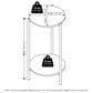 HOMLUX 2-Tier Modern Tall Round Side End Table with Sturdy Metal Leg in Marble White and Black, , large