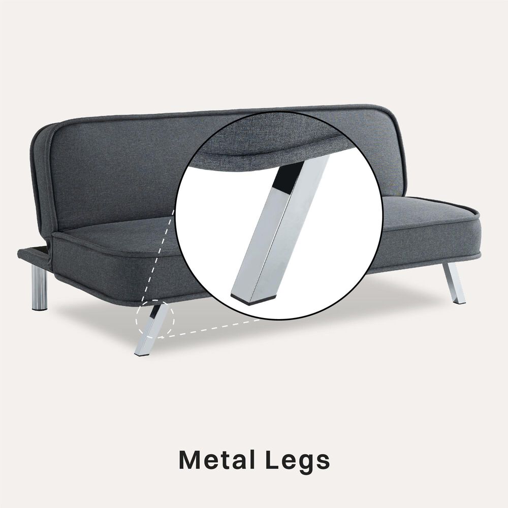 Lifestyle Solutions Toni Convertible Sofa in Charcoal, , large