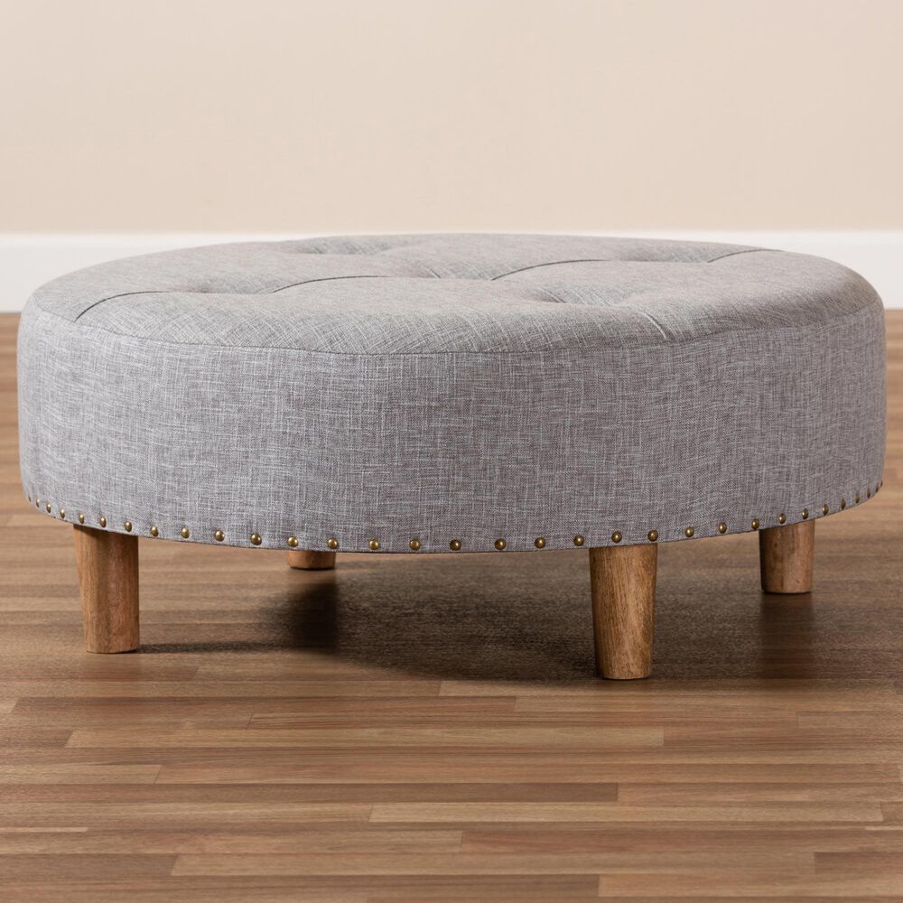 Baxton Studio Vinet Cocktail Ottoman in Light Gray, , large