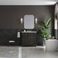James Martin Vanities Brookfield 36" Single Bathroom Vanity in Black Onyx with 3 cm White Zeus Quartz Top and Rectangular Sink, , large