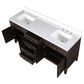 Lexora Home Laurel 72" Double Bathroom Vanity in Brown Oak with White Quartz Top and Rectangular Sinks, , large