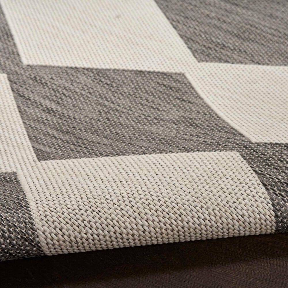 Nourison Positano Geometric Charcoal 7&#39; x 10&#39; Indoor/Outdoor Area Rug, , large