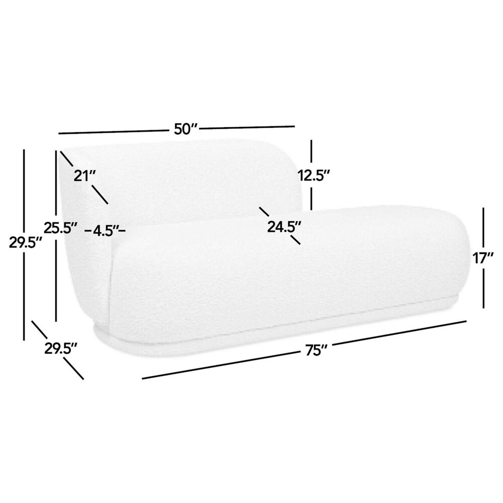 Jennifer Taylor Home Aire Right Arm Facing Chaise Lounge in Ivory White, , large