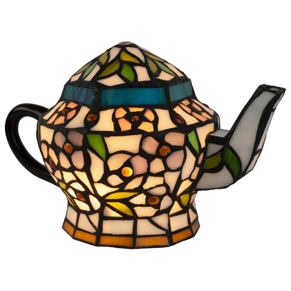 Timberlake Lavish Home Tiffany Teapot Table Lamp in Stained Glass, , large