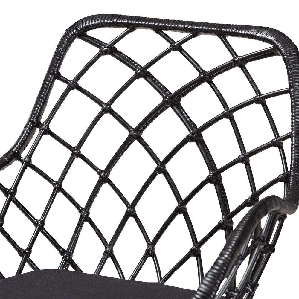 Baxton Studio Ballerina Arm Chair in Black (Set of 2), , large