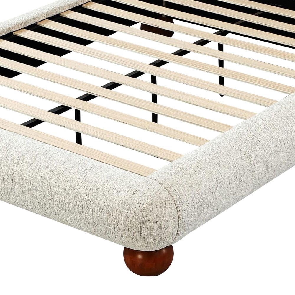 Urban Home Anansi Afra Eastern King Upholstered Footboard, Rails and Slats in Chinchilla, , large
