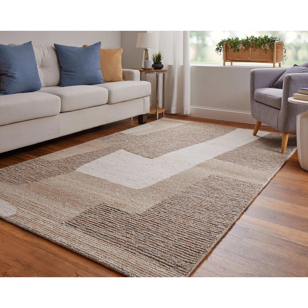 Feizy Pollock 8&#39; x 10&#39; Beige and Brown Area Rug, , large