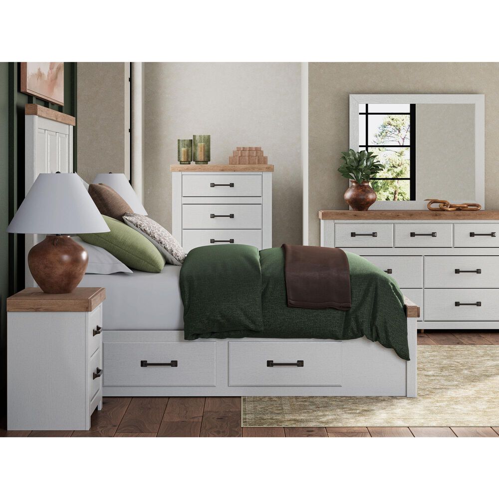 Ashley Savonport Queen Storage Panel Bed in White and Brown, , large