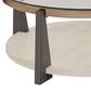 Ashley Frazwa Round Cocktail Table in Grayish Brown, Gold and Clear, , large