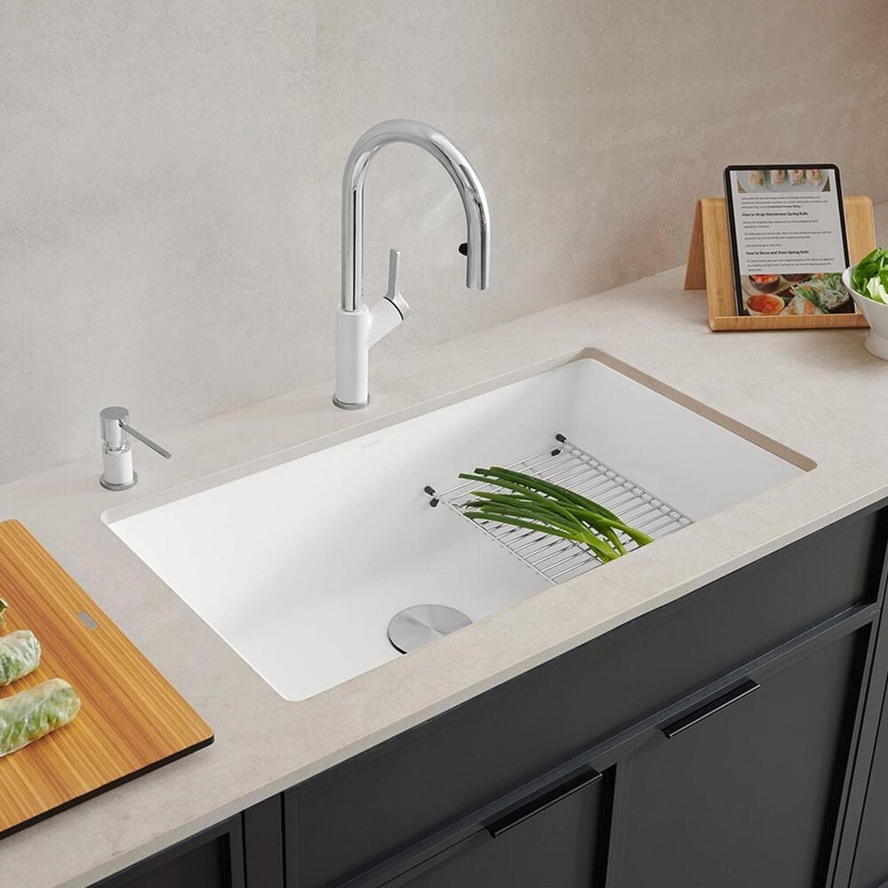 Blanco Precis 32&quot; Super Single Bowl Kitchen Sink in White, , large