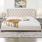 Jennifer Taylor Home Manhattan King Platform Bed in Light Beige, , large