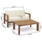 Hearth and Haven Genser 2-Piece Patio Conversation Set with Beige Cushion in Brown, , large