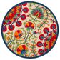 Nourison Aloha Floral 4" Round Red and Multicolor Indoor/Outdoor Area Rug, , large