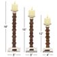 Maple and Jade Mango Wood Candle Holder in Brown and Silver (Set of 3), , large