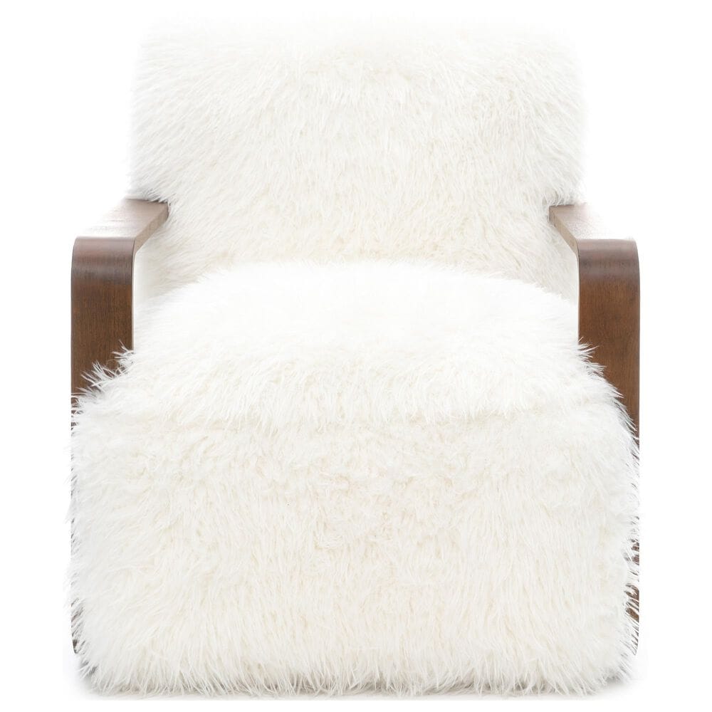 Furniture of America Neyra Long-Haired Accent Chair in White, , large