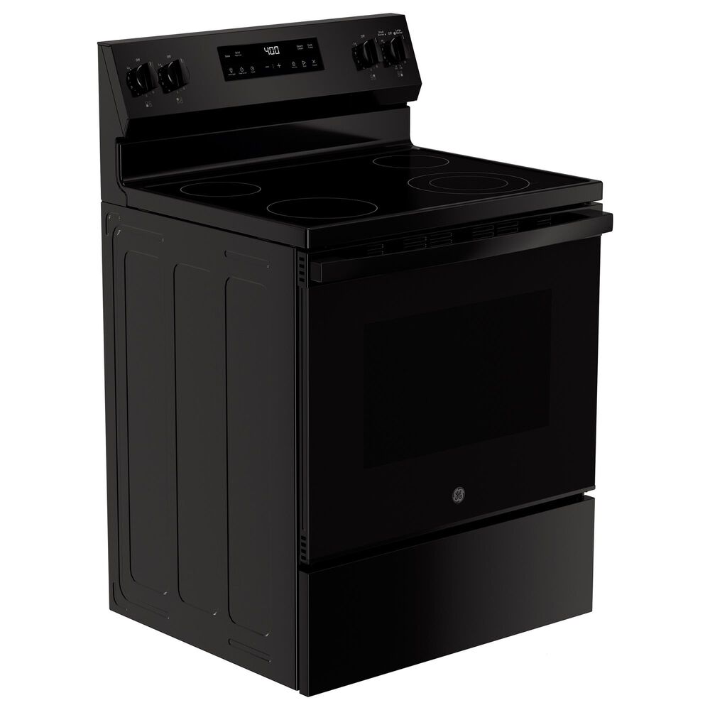 GE Appliances 30&quot; Freestanding Electric Range with Steam Clean in Black, , large