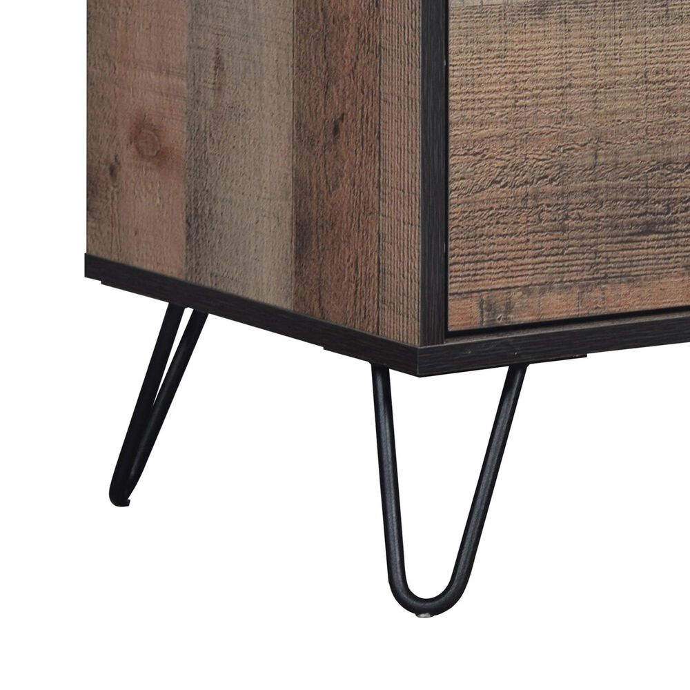 New Heritage Design Elk River Queen Bed and Two Nightstands in Rustic Brown and Black, , large