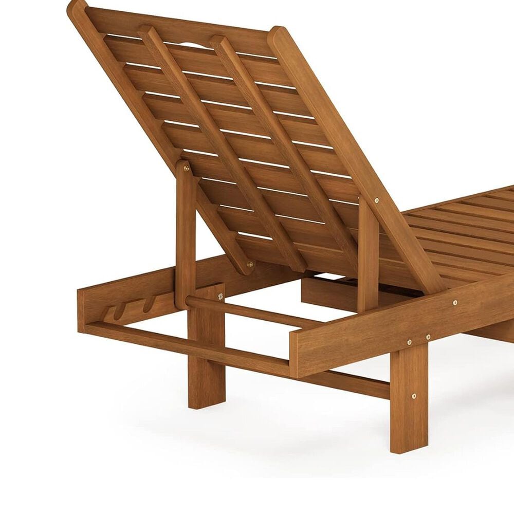 Noviland Patio Lounge Chair Chaise with Side Tray in Natural, , large