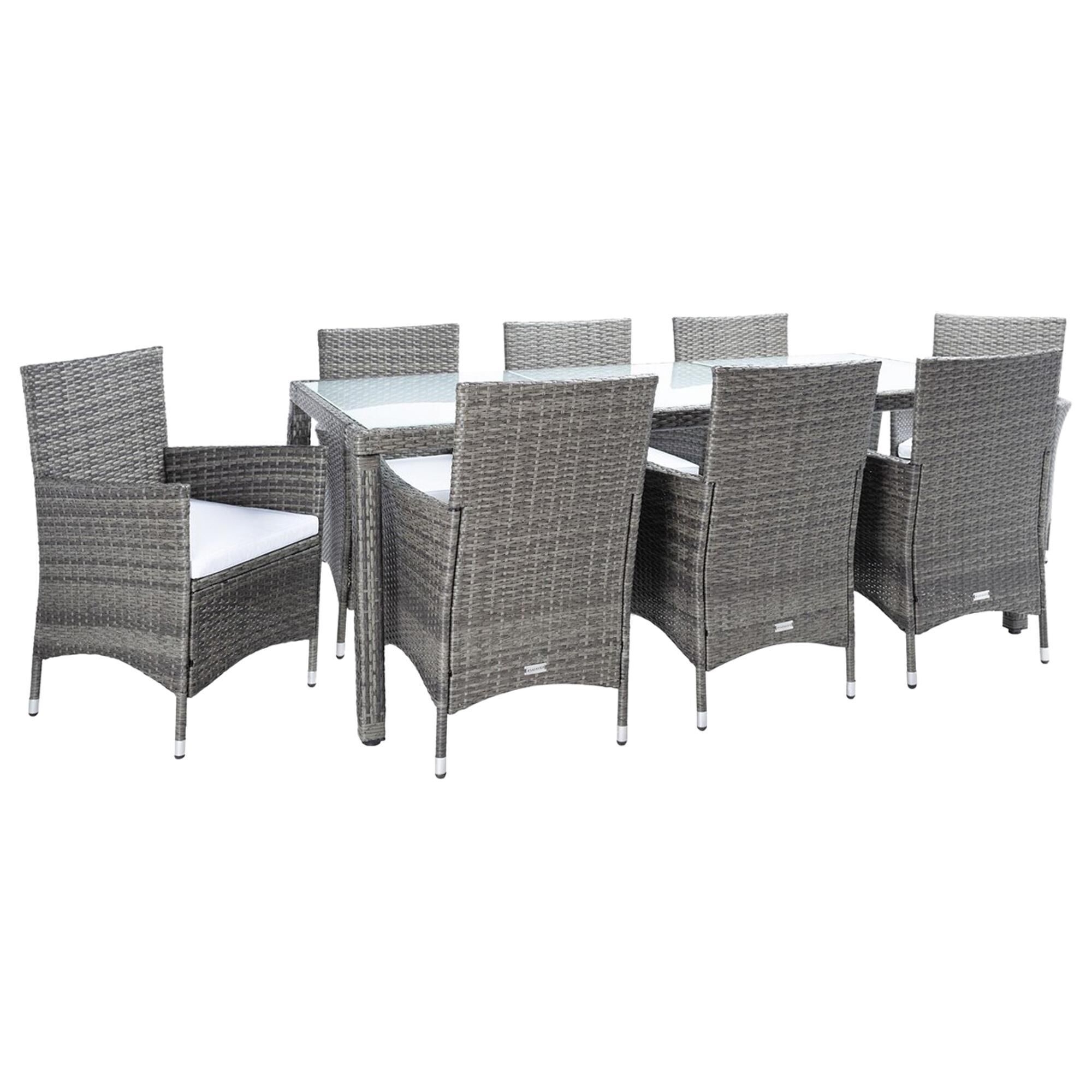 9 piece outdoor best sale dining set grey