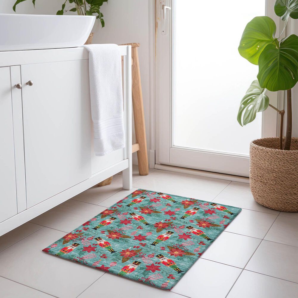 Dalyn Rug Company Wonderland WN30 2&#39;6&quot; x 3&#39;10&quot; Teal Indoor/Outdoor Area Rug, , large