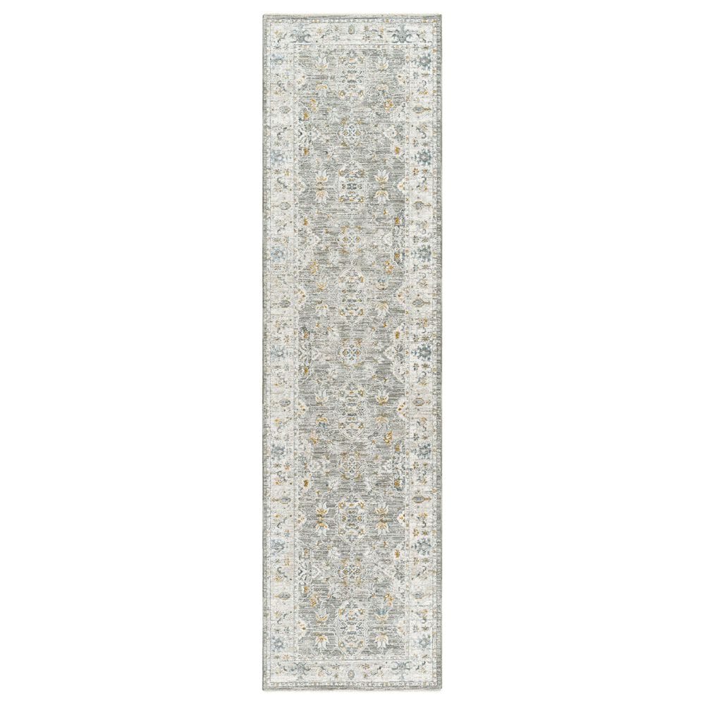 Surya Dresden Gray, White, Medium Gray, Mustard, Light Slate and Denim 2"7" x 10" Runner, , large