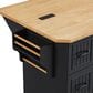 HOMLUX 56" Kitchen Island with Drop Leaf in Black, , large