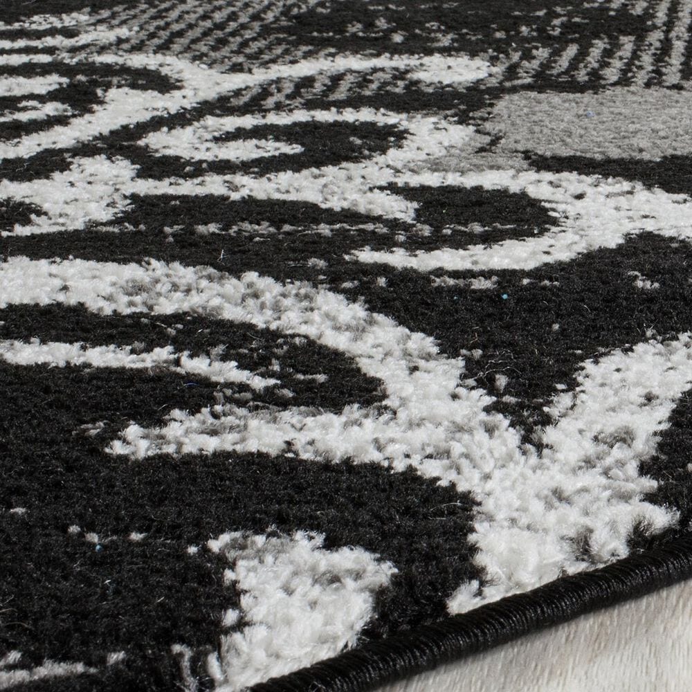 Safavieh Adirondack ADR114A-6R 6&#39; x 6&#39;  Black/Silver Round Rug, , large